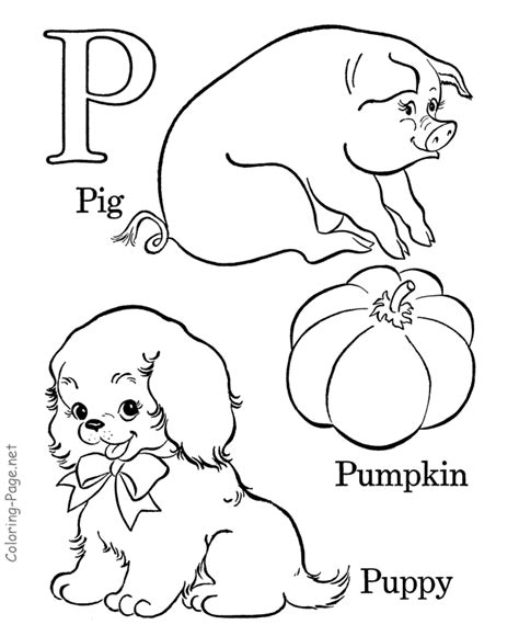 Alphabet Coloring Book Page Letter P Coloring Home