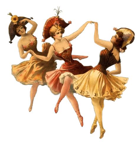 Vintage Clip Art Of Burlesque Dancers Antique Illustrations Etsy