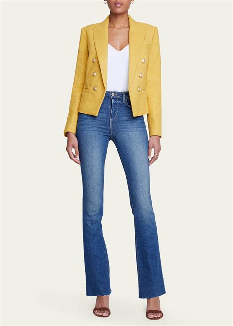 L Agence Brooke Double Breasted Cropped Blazer Bergdorf Goodman