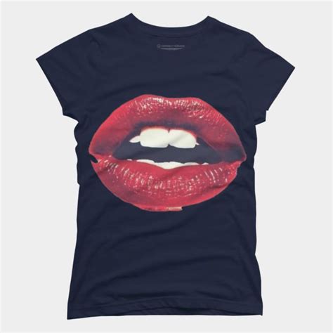 The Red Lips Womens Perfect Tee By Bunicu90 Design By Humans Mens Long Sleeve Tee Perfect