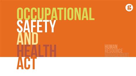 The legislations are enforcement by department. Occupational Safety and Health Act - YouTube