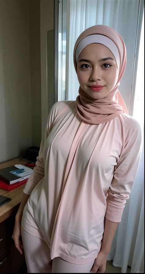 1 Matured Malay Girl In White Hijab 18 Years Old Slim Hips Naked Upper Body Naked Bedroom