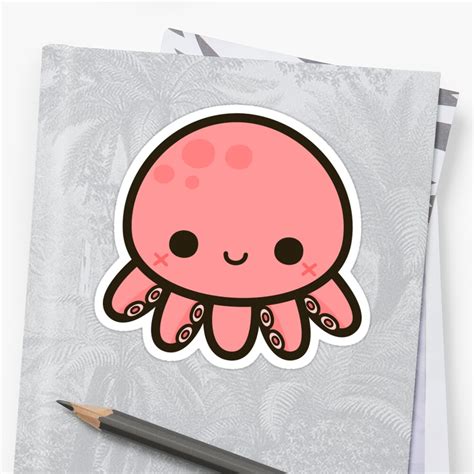 Cute Octopus Stickers By Peppermintpopuk Redbubble