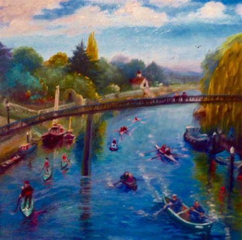Twickenham Afloat Lee Campbell As Art Print Or Hand Painted Oil