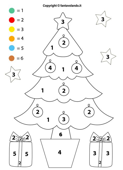Schede Con I Numeri Per Natale Osserva E Colora Fantavolando
