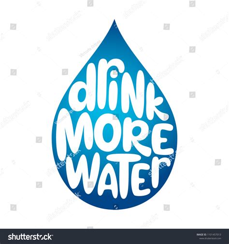 Drink More Water Hand Drawn Typography Stock Vector Royalty Free