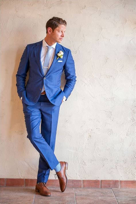 check out our brand new cobalt blue suit and honey brown shoes blue suit wedding wedding