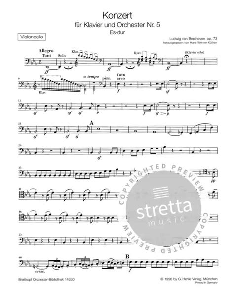piano concerto no 5 in eb major op 73 from ludwig van beethoven buy now in the stretta sheet