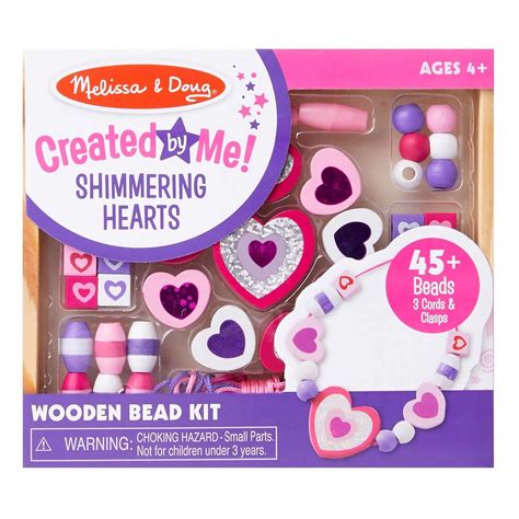 Melissa And Doug Wooden Bead Set Shimmering Hearts Online Toys