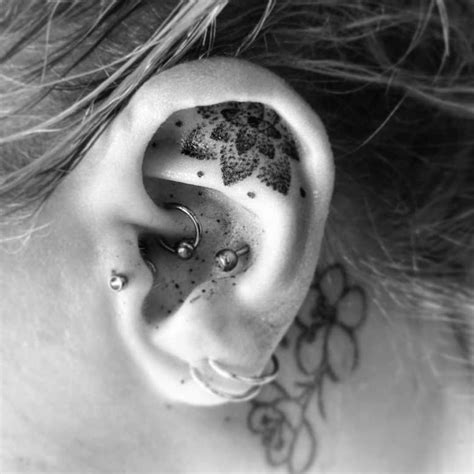 Stylish Ear Lobe Tattoo Tattoo Designs For Women