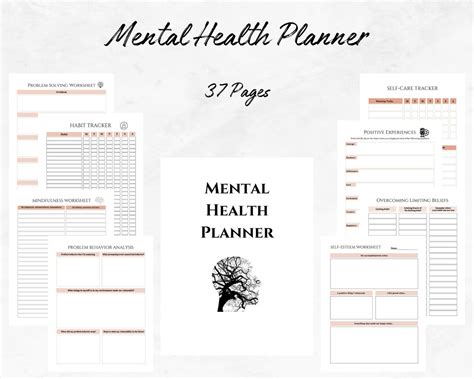Mental Health Journal Printable Mental Health Planner Anxiety Mood