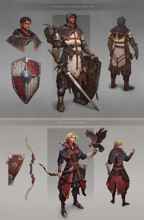 Knight And Ranger Fantasy Character Design Character