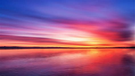 Wallpaper Sunlight Sunset Sea Reflection Clouds Sunrise Evening