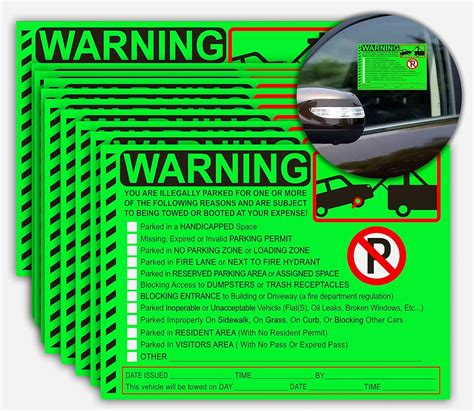 Parking Violation Stickers Tow Stickers For Car Vehicle 50 Pcs Private