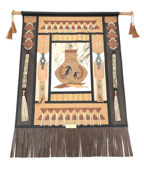 Lot Pietra C Wall Native American Leather Tapestry Wall Art