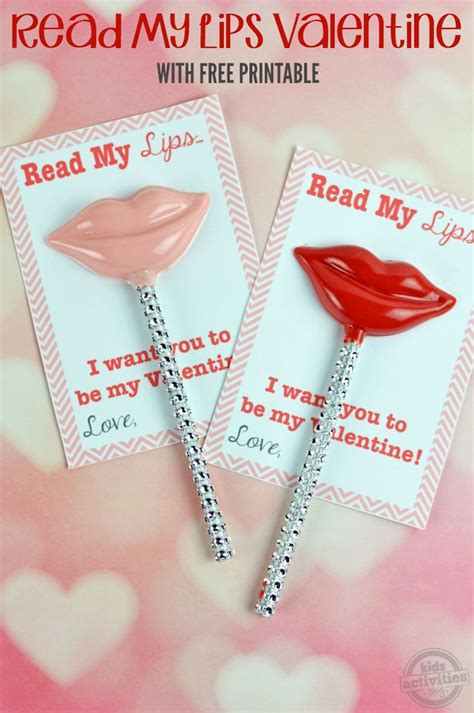 Read My Lips Printable Valentine Valentines For Kids Valentines