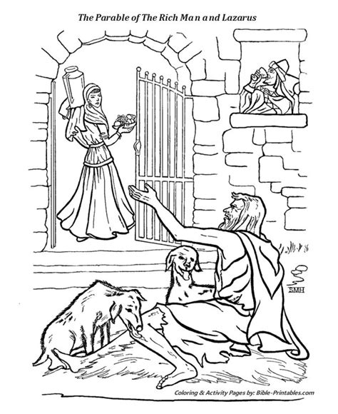 The Parable Of The Rich Man And Lazarus Jesus Coloring Pages Sunday