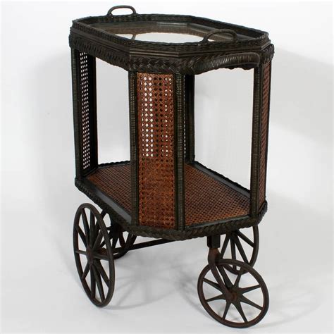 Early 20th C Wicker Drinks Or Tea Cart At 1stdibs