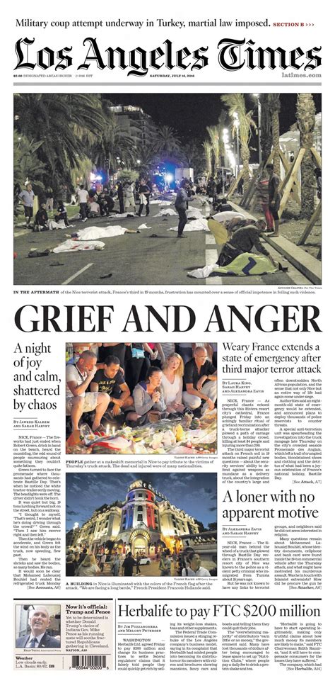 Front page print edition_The_Los_Angeles_Times_Sat__Jul_16__2016 ...