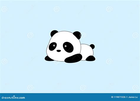 Vector Illustration Logo Design Cute Funny Cartoon Giant Panda Bear