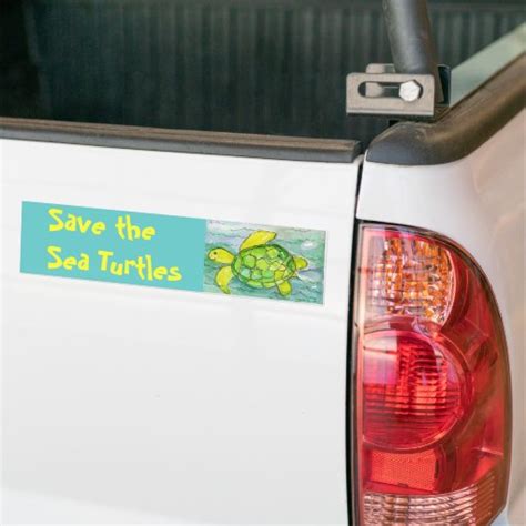 Save The Sea Turtles Bumper Sticker Zazzle