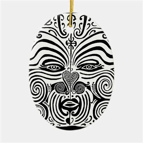 Tribal Tattoo Design New Zealand Maori Ceramic Ornament