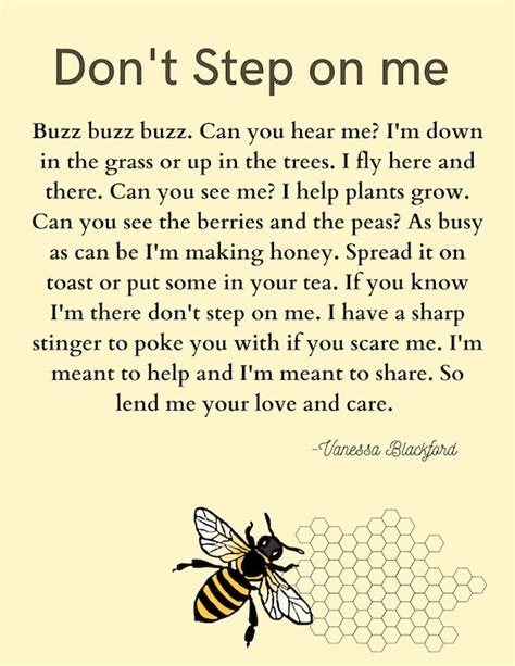 Bee Poem Printable Etsy