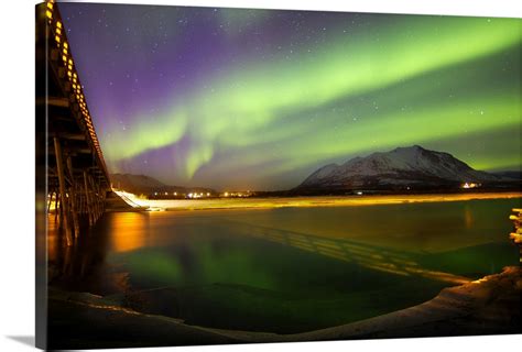 Aurora Borealis Over Nares Lake Carcross Yukon Canada Wall Art