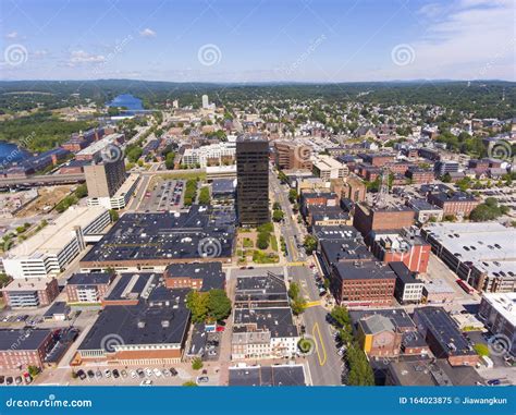 Manchester Downtown Aerial View Nh Usa Stock Image Image Of