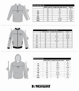 Size Chart Hoodie And Jackets 5kount