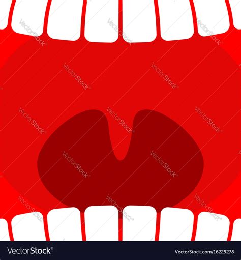 Open Mouth Teeth And Throat Background Larynx Vector Image