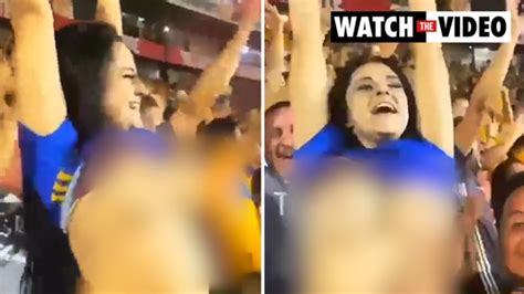 Football Fan Who Flashed Breasts Joins Onlyfans After Going Viral Video Carla Garza