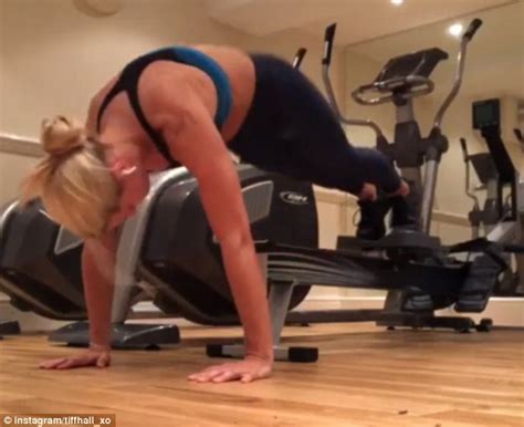 tiffiny hall flaunts her ripped abs in gym gear as she shows off her workout prowess daily