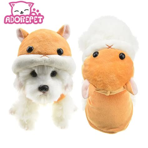 Cute Hamster Halloween Dog Puppy Costume Outfits Winter Warm Fleece Pet