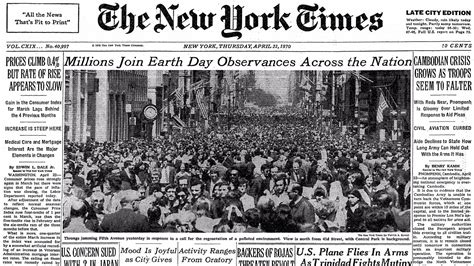 How The Times Covered The First Earth Day 50 Years Ago The New York