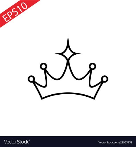 Crown Line Icon On White Background Royalty Free Vector