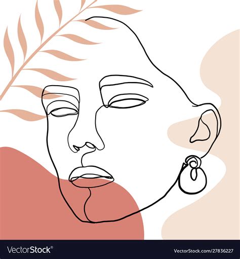 Women face flowers (2018) original art, painting (9x6 cm) by natalja picugina (latvia) please contact us for the availability of this work. Continuous line drawing woman face fashion Vector Image