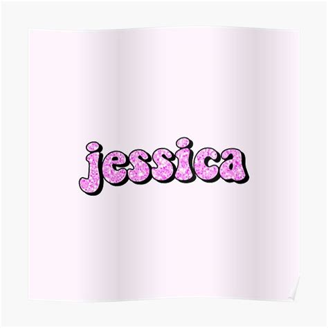 Aesthetic Hot Pink Glitter Jessica Name Poster By Star10008 Redbubble