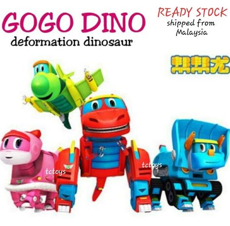 gogo dino dinosaur toys deformation robot gogo dino transformers toy dinosaur rex tomo vicky