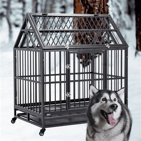 Walnest 42 Dog Crate Strong Metal Pet Cage Large Heavy Duty Kennel