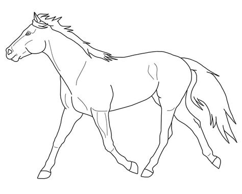 Free Trotting Horse Lineart By Black Heart Always On