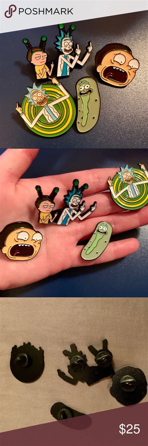 Rick And Morty 4 Pin Set Boutique Set Rick And Morty Pin