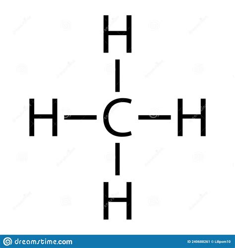 Methane Ch4 Chemical Compound Vector Illustration Example Model