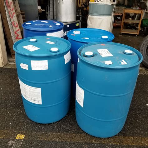 4 Blue 45 Gallon Barrels