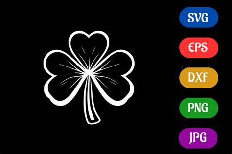 Shamrock Silhouette Svg Eps Dxf Vector Graphic By Creative Oasis