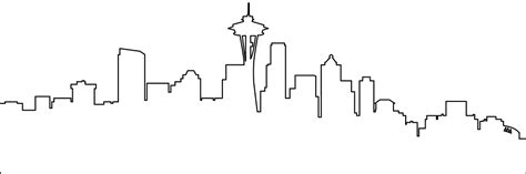 Seattle Skyline Silhouette Free Vector Silhouettes