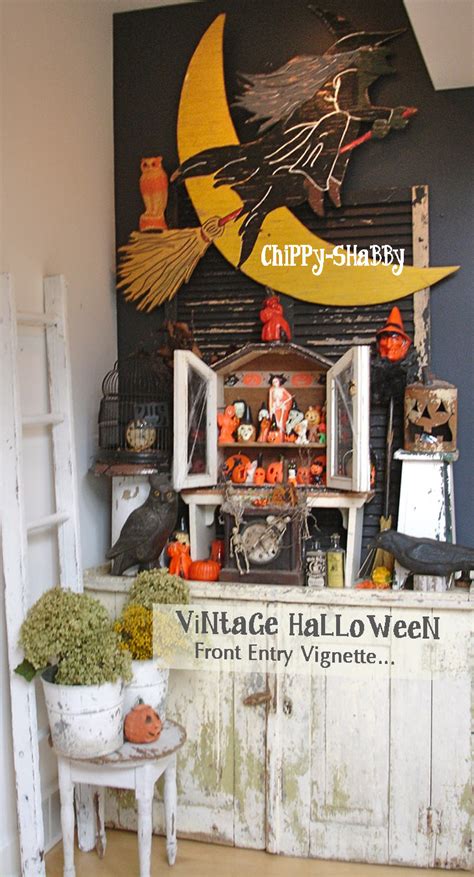 Chippy Shabby Vintage Halloween Vignette ~ Fab Gurley Brand Candles