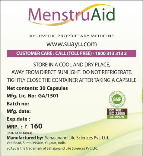 Menstruaid Capsules For Menstrual Cycle Menstruaid Tablets Ayurvedic
