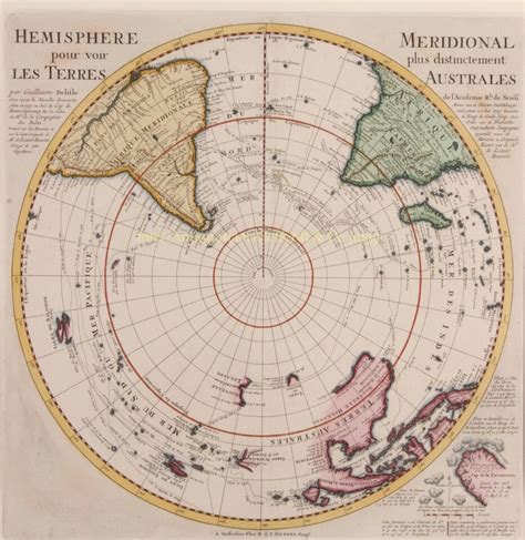 Old Maps Northern Southern Hemisphere 18th Century Original Engravings
