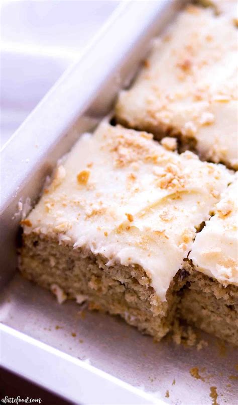 Enjoy a slice with your afternoon cup of tea. This Easy Banana Cake recipe with cream cheese frosting is ...